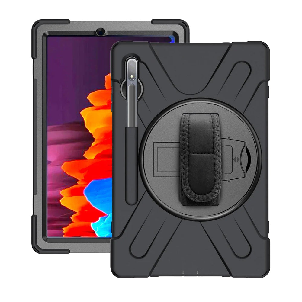 Strike Rugged Tablet Case with Hand Strap and Lanyard for Samsung Galaxy Tab S7+/S7 FE/S8+
