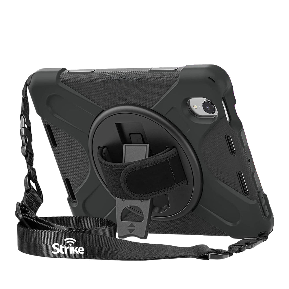 Strike Rugged Case with Hand Strap and Lanyard for Apple iPad Mini 7/6 (No Pen Slot)