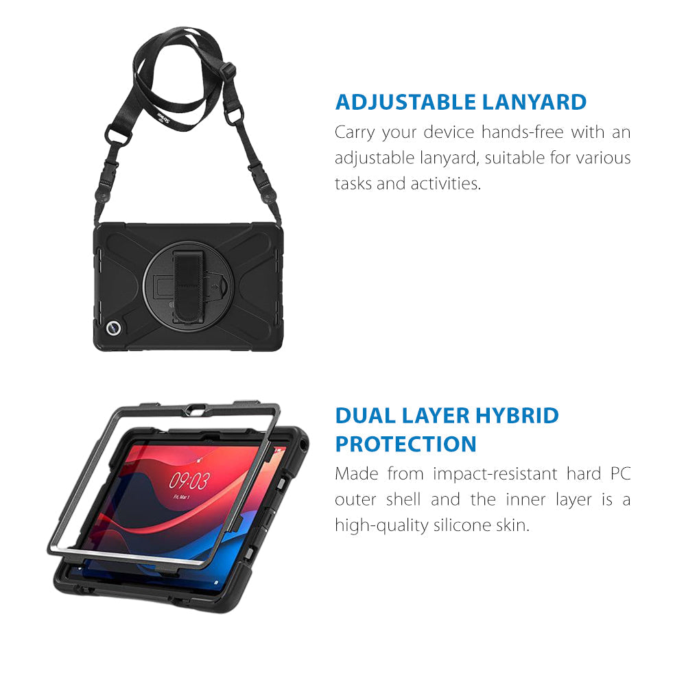 Strike Rugged Case with Hand Strap and Lanyard for Lenovo Idea Tab 11 & Smart Tab M11