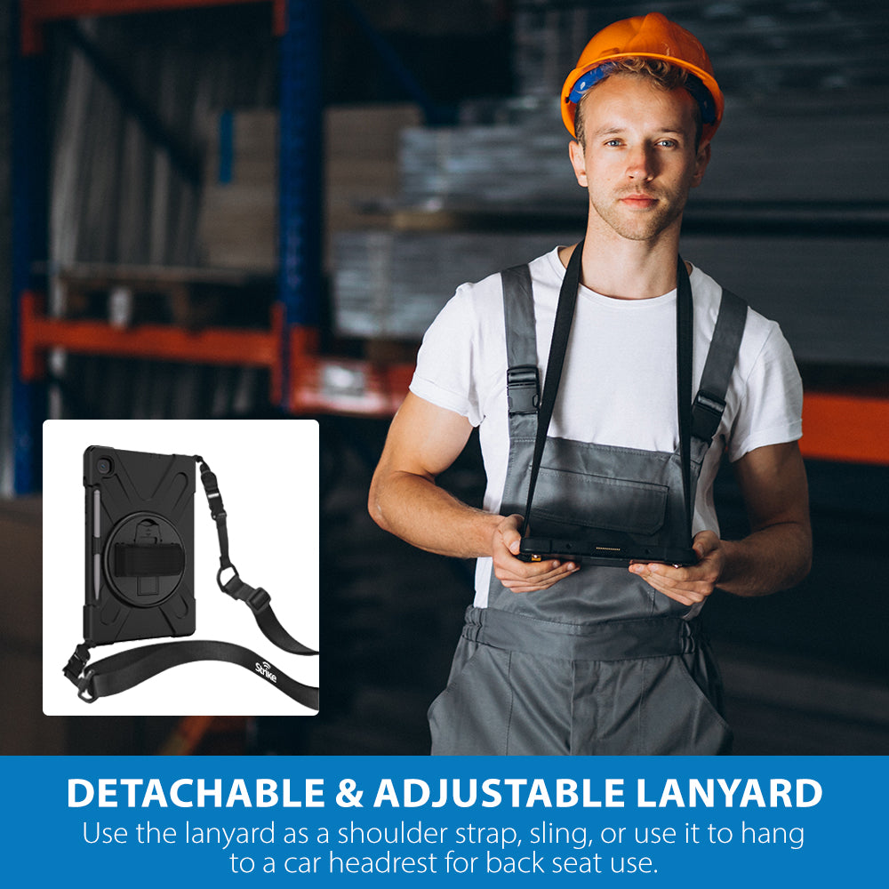 Strike Rugged Tablet Case with Hand Strap and Lanyard for Samsung Galaxy Tab S6 Lite