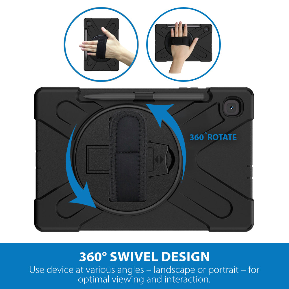 Strike Rugged Tablet Case with Hand Strap and Lanyard for Samsung Galaxy Tab S6 Lite