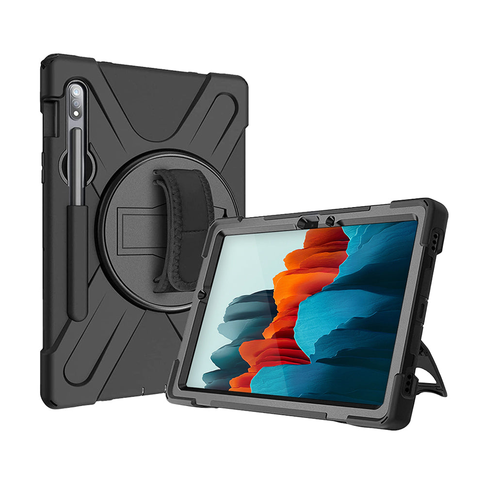 Strike Rugged Case with Hand Strap and Lanyard for Samsung Galaxy Tab S10 Lite/S10 FE/S9 FE/S9/S8/S7