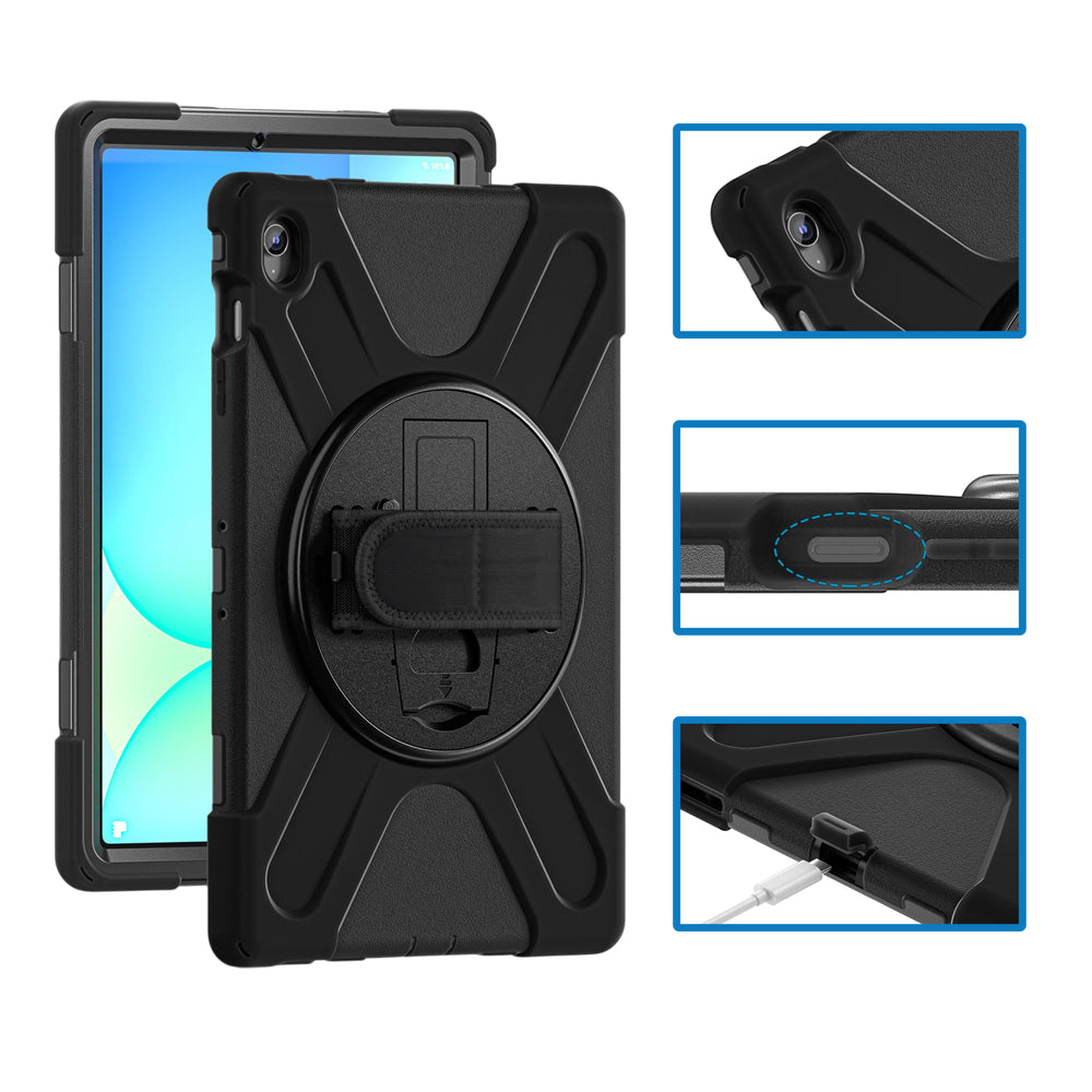 Strike Rugged Case with Hand Strap and Lanyard for Samsung Galaxy Tab S10 FE+