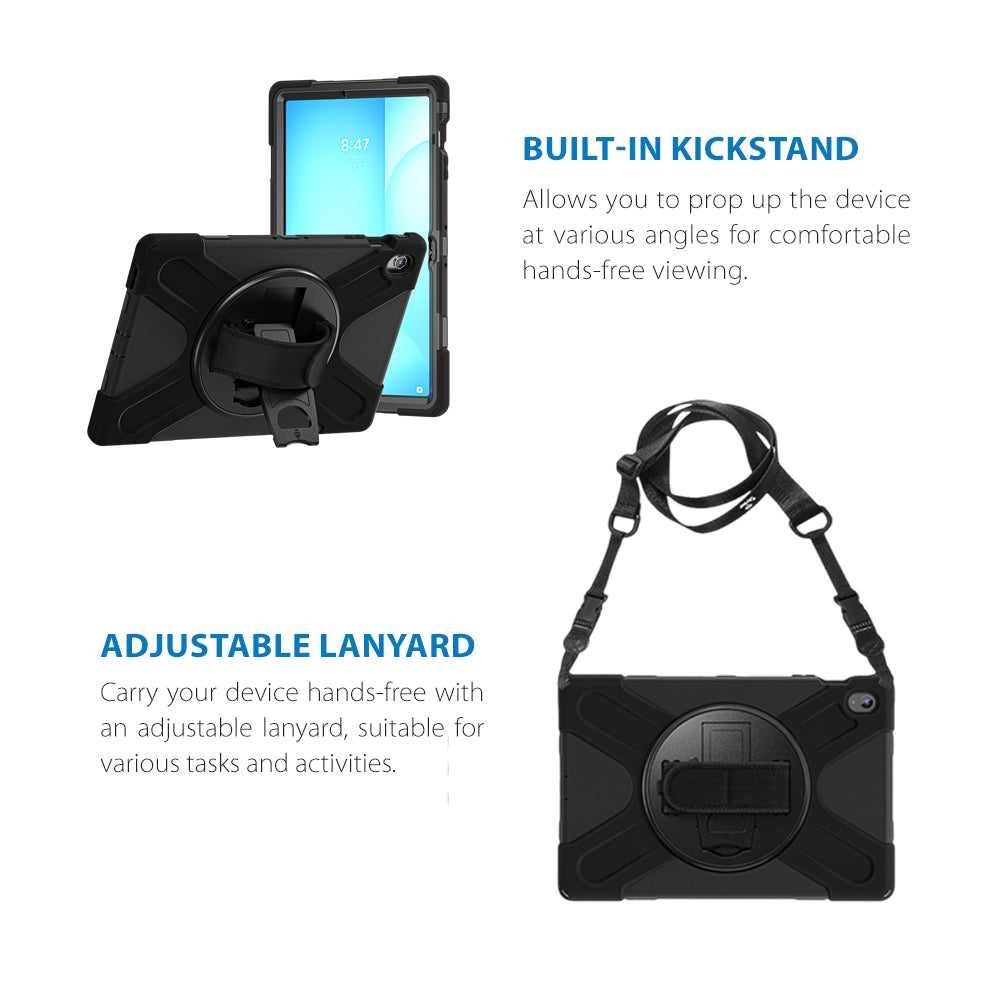 Strike Rugged Case with Hand Strap and Lanyard for Samsung Galaxy Tab S10 FE+