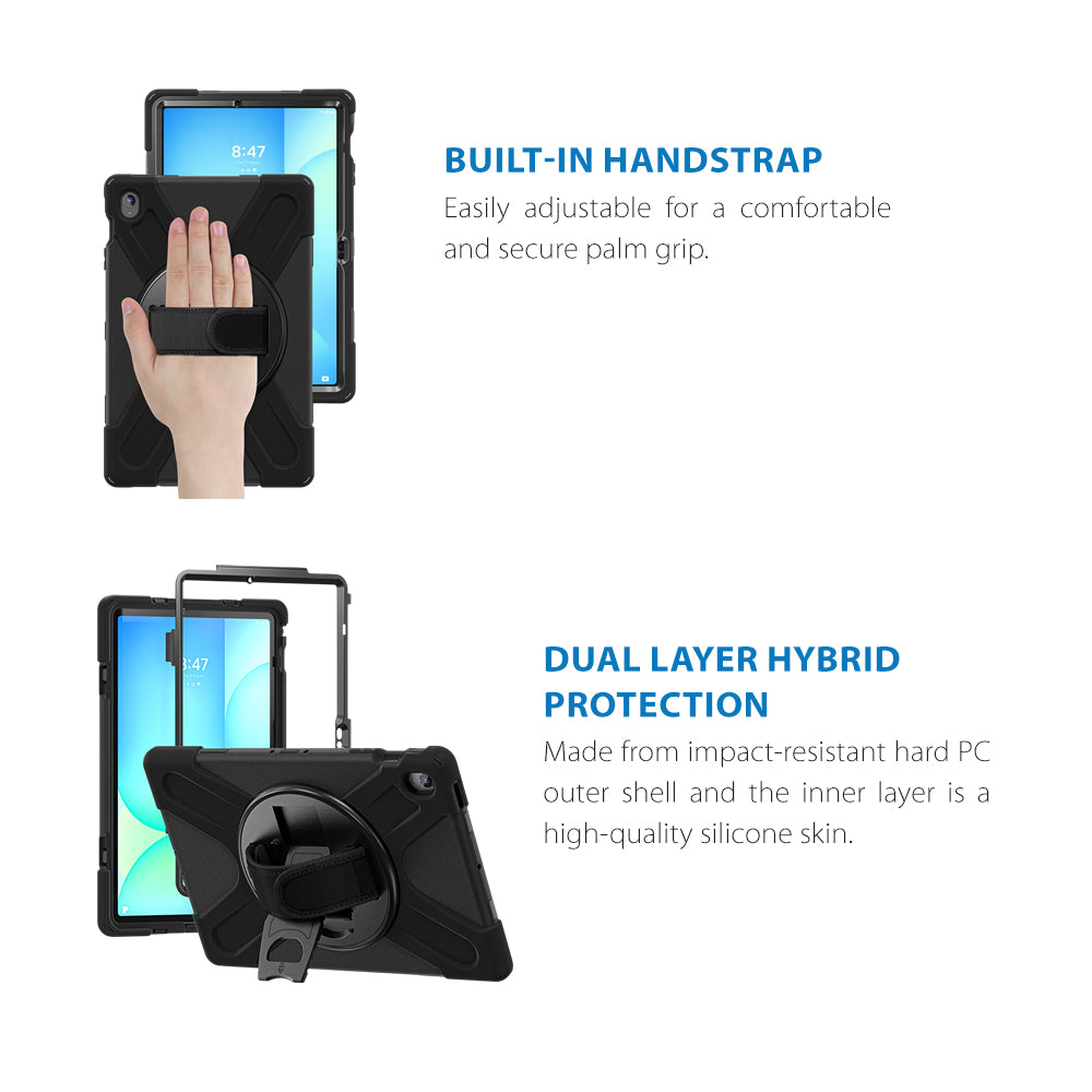 Strike Rugged Case with Hand Strap and Lanyard for Samsung Galaxy Tab S10 FE+
