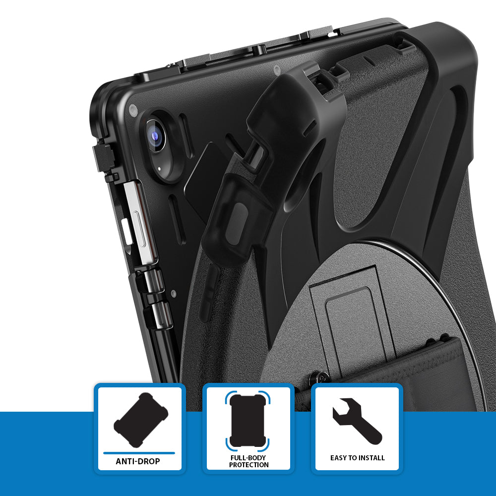 Strike Rugged Case with Hand Strap and Lanyard for Samsung Galaxy Tab S10 FE+