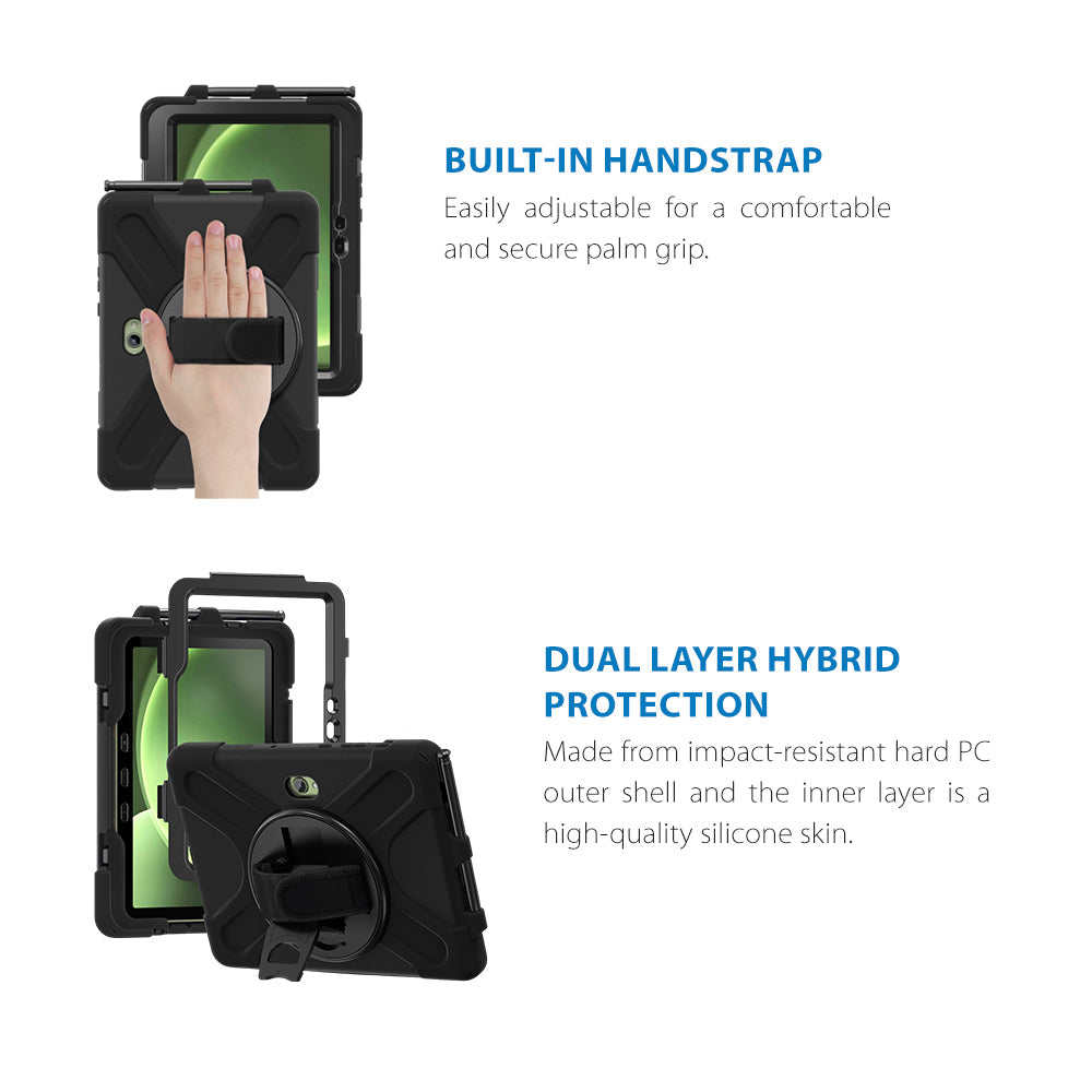 Strike Rugged Case with Hand Strap and Lanyard for Samsung Galaxy Tab Active5 Pro