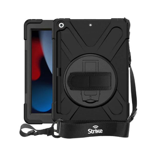 Strike Rugged Tablet Case with Hand Strap and Lanyard for Apple iPad 10.2