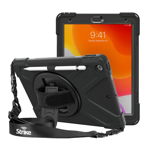 Strike Rugged Tablet Case with Hand Strap and Lanyard for Apple iPad 1