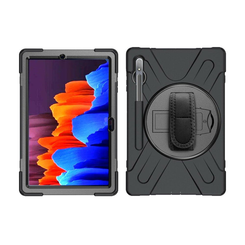 Strike Rugged Tablet Case with Hand Strap and Lanyard for Samsung Galaxy Tab S7+/S7 FE/S8+