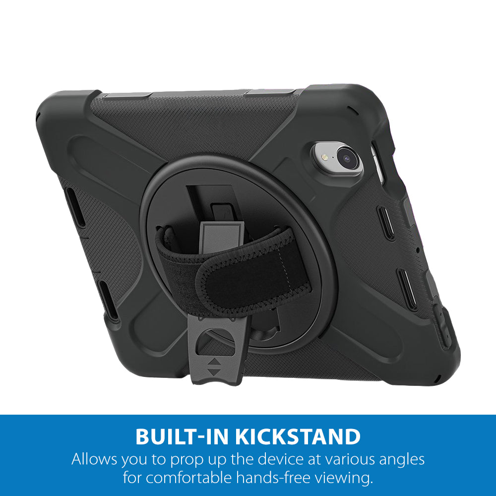 Strike Rugged Case with Hand Strap and Lanyard for Apple iPad Mini 7/6 (No Pen Slot)