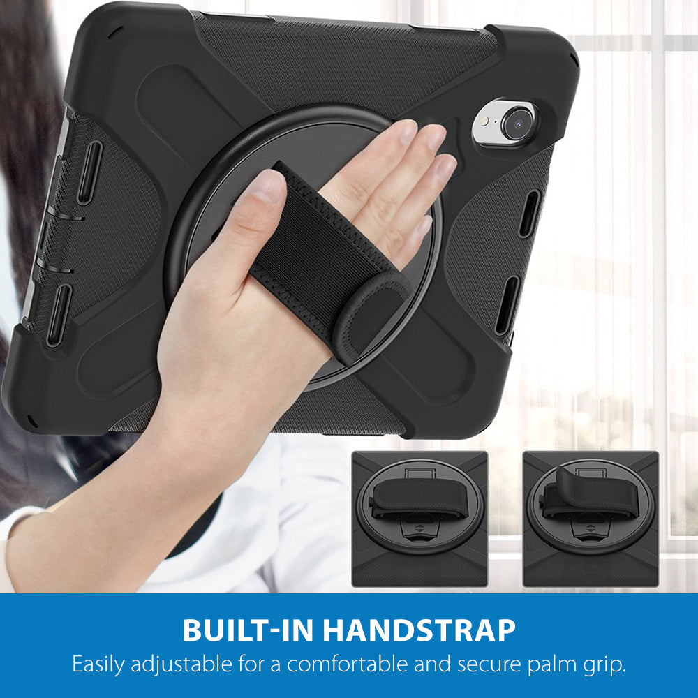 Strike Rugged Case with Hand Strap and Lanyard for Apple iPad Mini 7/6 (No Pen Slot)