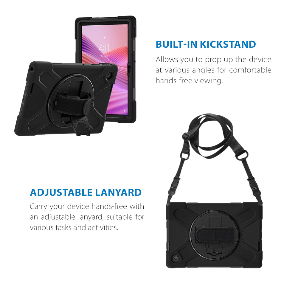 Strike Rugged Case with Hand Strap and Lanyard for Lenovo Tab 10"