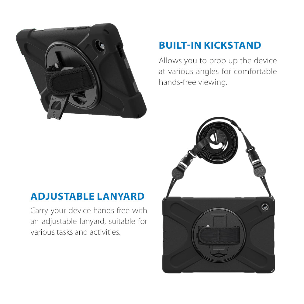 Strike Rugged Case with Hand Strap and Lanyard for Samsung Galaxy Tab A11+