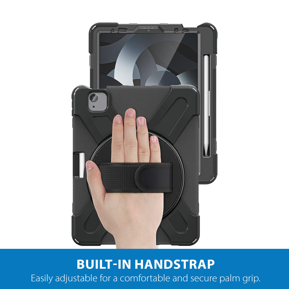Strike Rugged Tablet Case with Hand Strap and Lanyard for Apple iPad Air 4/5