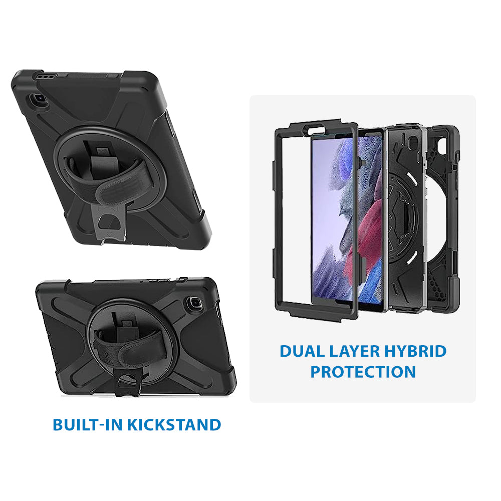 Strike Rugged Tablet Case with Hand Strap and Lanyard for Samsung Galaxy Tab A7 Lite