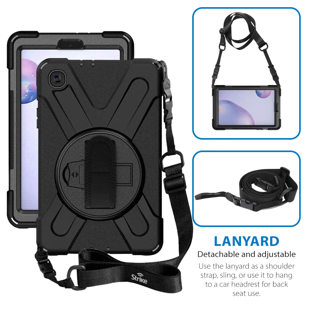 Strike Rugged Tablet Case with Hand Strap and Lanyard for Samsung Galaxy Tab A 8.4"