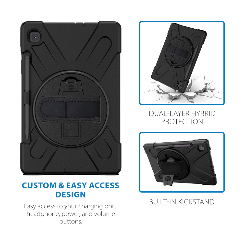 Strike Rugged Tablet Case with Hand Strap and Lanyard for Samsung Galaxy Tab S6 Lite