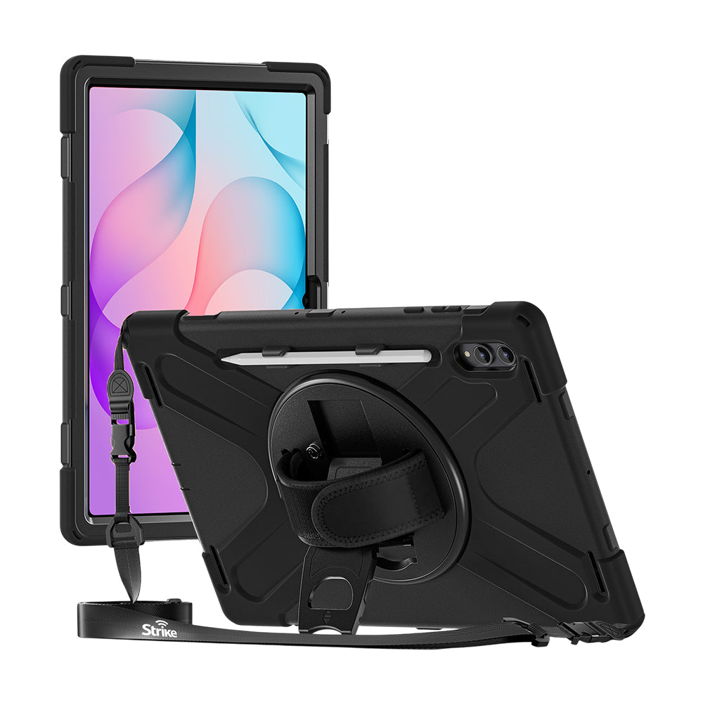 Strike Rugged Case with Hand Strap and Lanyard for Samsung Galaxy Tab S12 Ultra