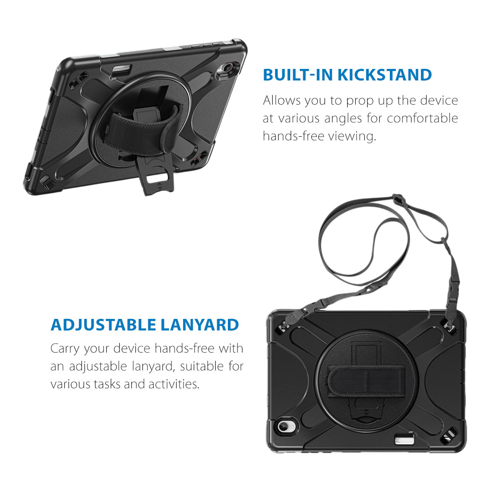 Strike Rugged Case with Hand Strap and Lanyard for Samsung Galaxy Tab S12+