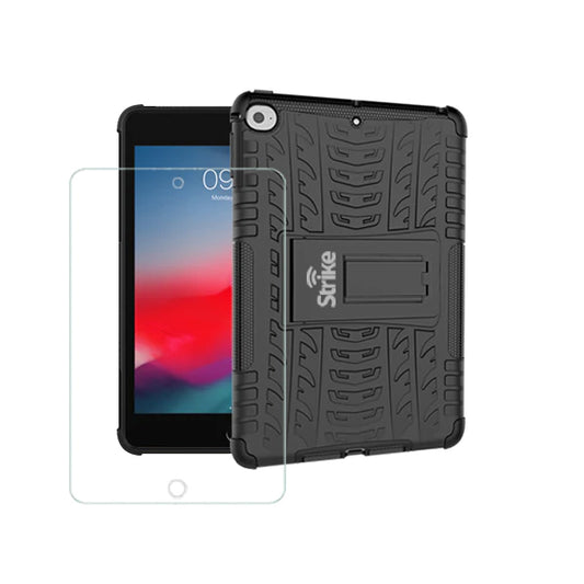 Strike Rugged Case with Tempered Glass Screen Protector for Apple iPad Mini 4/5