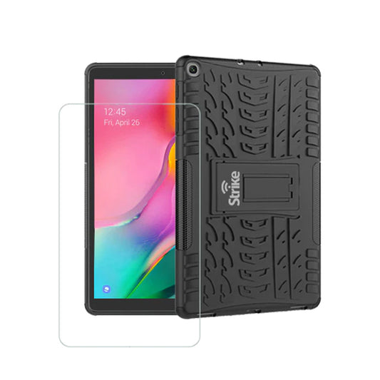 Strike Rugged Case with Tempered Glass Screen Protector for Samsung Galaxy Tab A 10.1'' (2019)