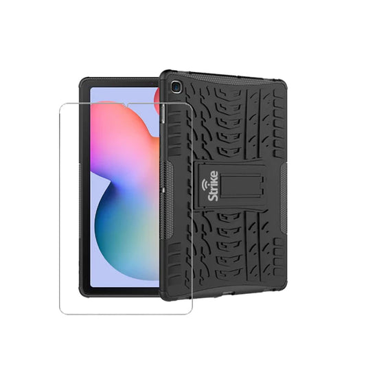 Strike Rugged Case with Tempered Glass Screen Protector for Samsung Galaxy Tab S6 Lite