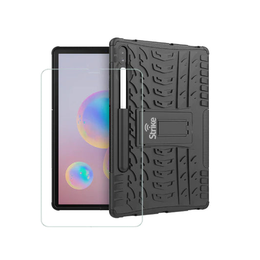 Strike Rugged Case with Tempered Glass Screen Protector for Samsung Galaxy Tab S6