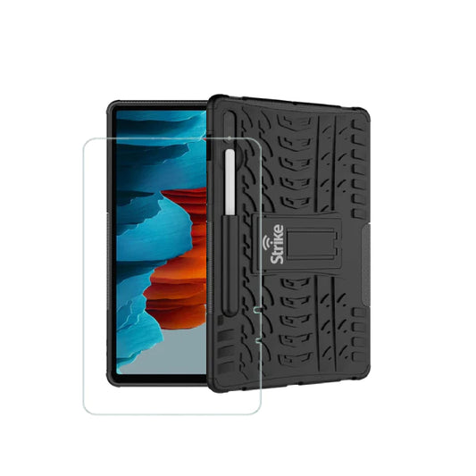 Strike Rugged Case with Tempered Glass Screen Protector for Samsung Galaxy Tab S7 4G