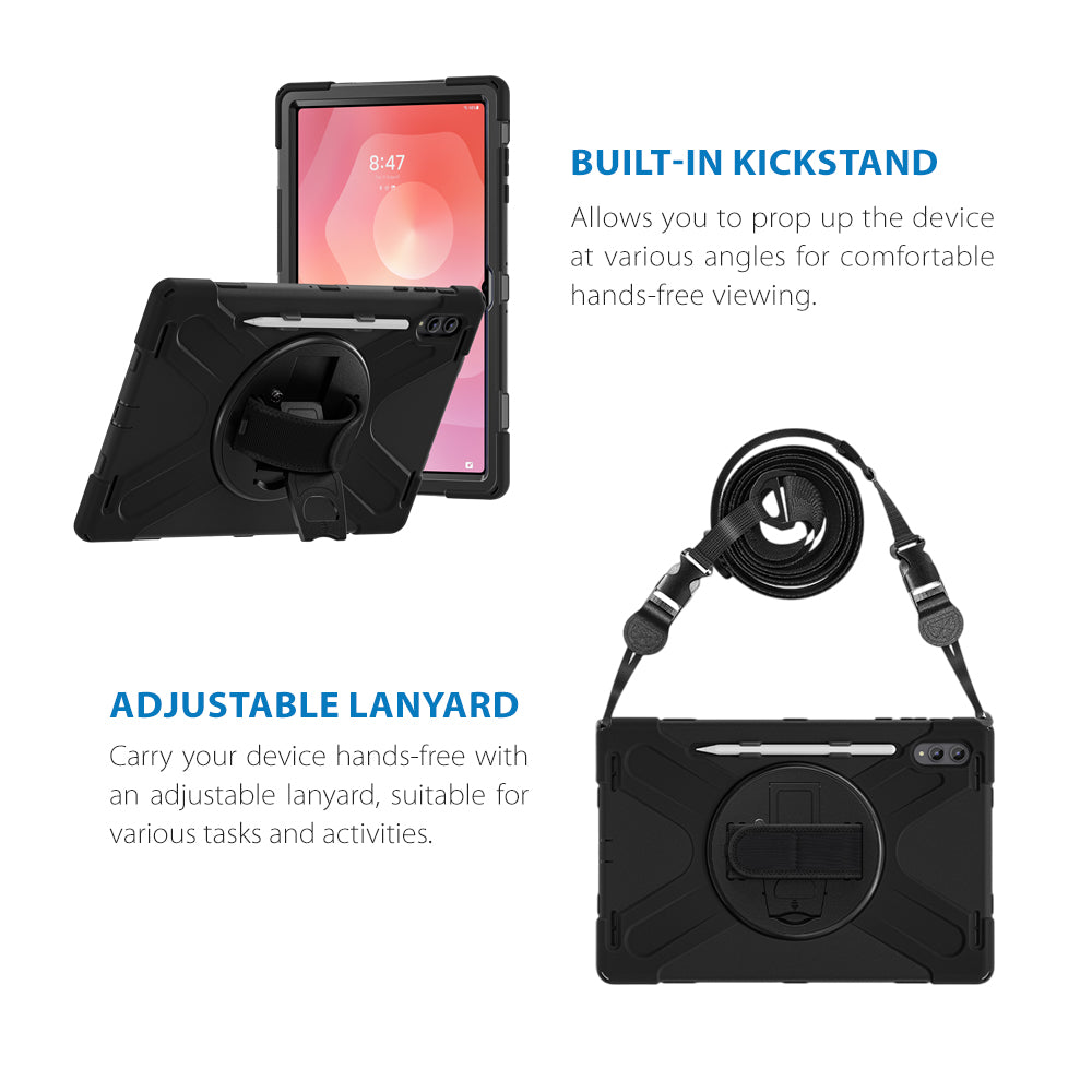 Strike Rugged Case with Hand Strap and Lanyard for Samsung Galaxy Tab S11 Ultra