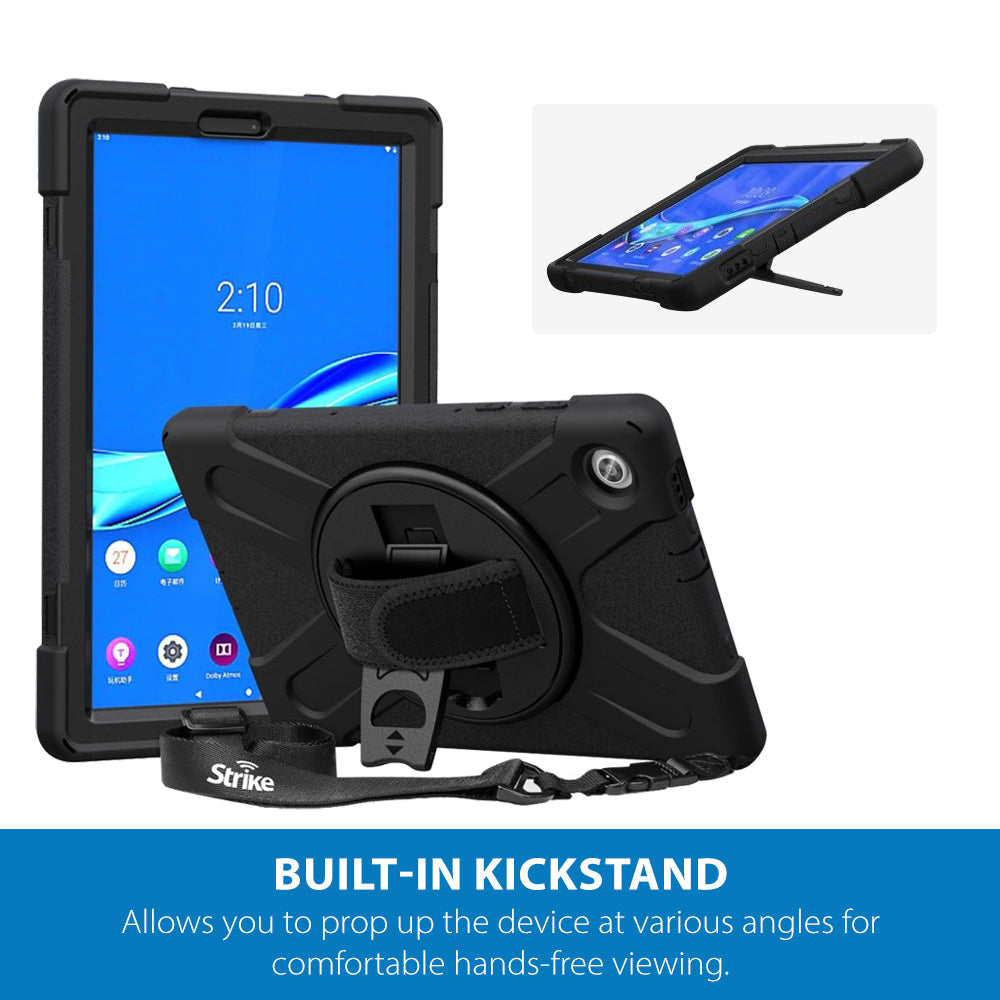 Strike Rugged Case with Hand Strap and Lanyard for Lenovo Smart Tab M8 (4th Gen)