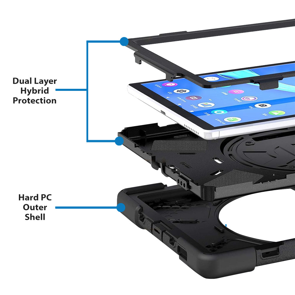 Strike Rugged Case with Hand Strap and Lanyard for Lenovo Tab M10 HD (2nd Gen)