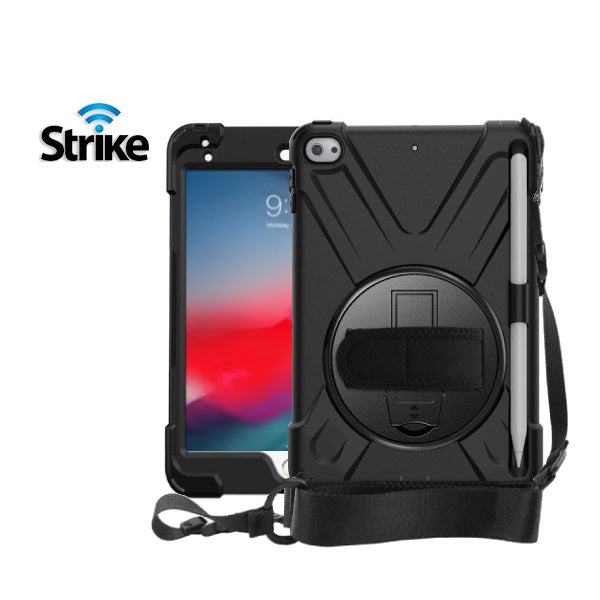 Strike Rugged Tablet Case with Hand Strap and Lanyard for Apple iPad Mini 4 & 5