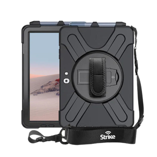 Strike Rugged Tablet Case with Hand Strap and Lanyard for Microsoft Surface Go 2/3