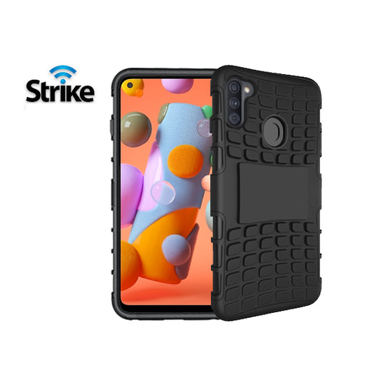 Strike Rugged Case with Tempered Glass Screen Protector for Samsung Galaxy A11-image-1